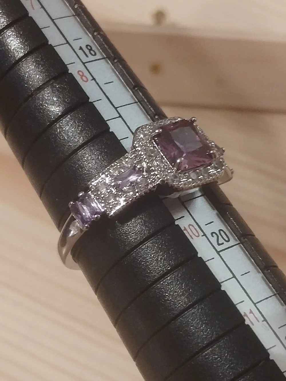 New Purple Halo Statement Ring Silver Tone Crystal Fashion Ring